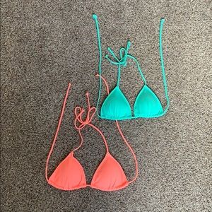 Pair of Victoria’s Secret Triangle Bikini Tops